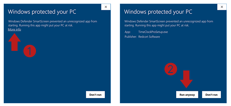 Windows Defender SmartScreen Warning Example